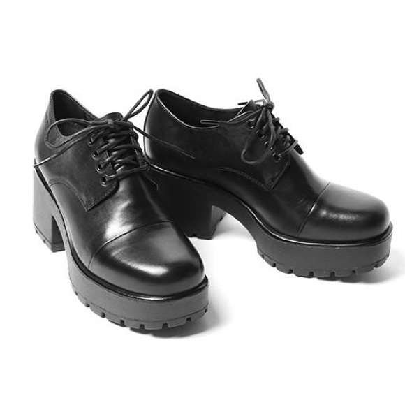 Vagabond Dioon Black Chunky Heel Oxford Shoes - Picture 2 of 10